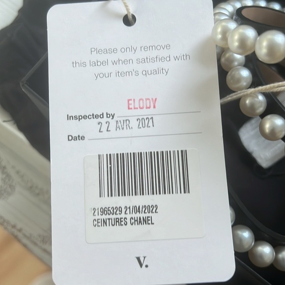 Rare Chanel Pearl Black Leather Belt. - Picture 4 of 5